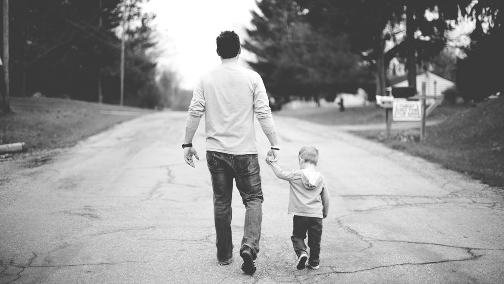 Dad Son Walking